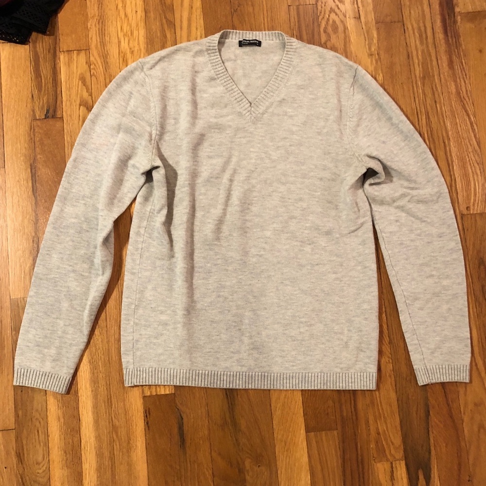 Men’s Gray Wool V-neck American Apparel Sweater